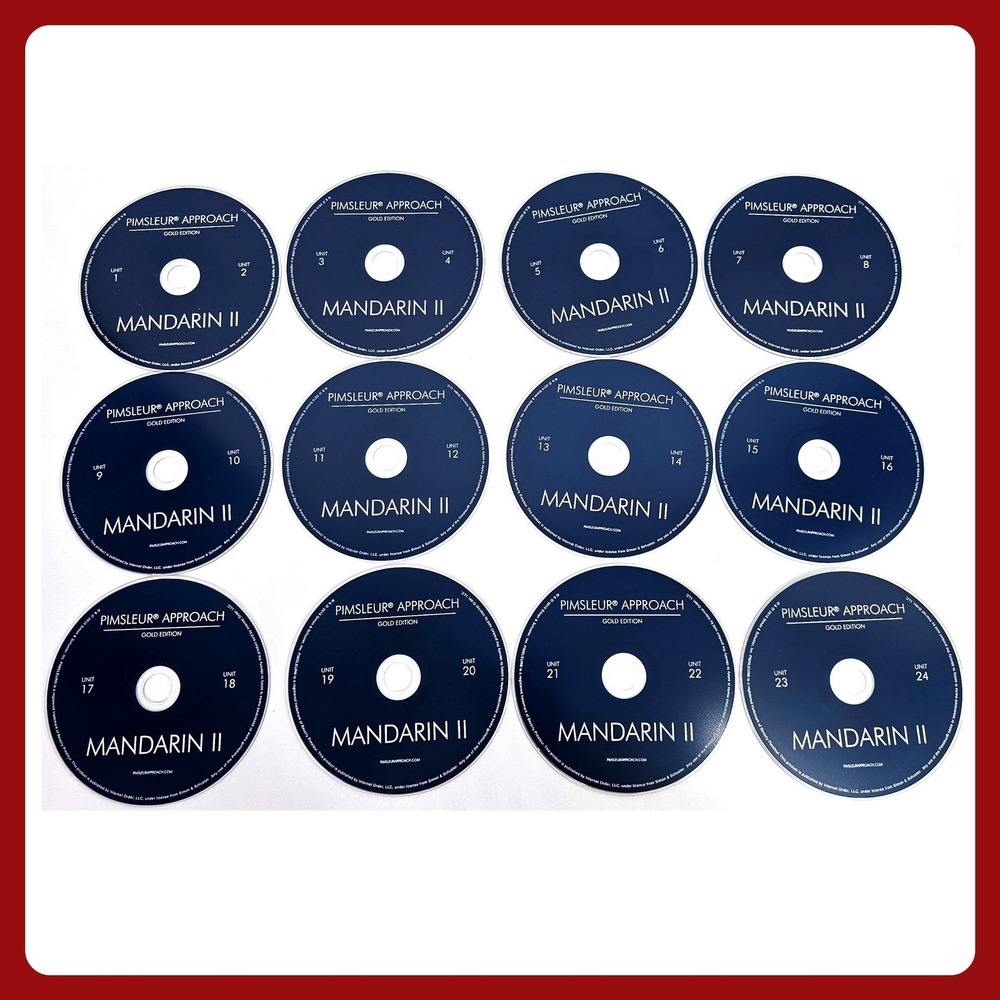 Pimsleur Approach Mandarin II Gold Edition 12 CD Set Units 1-24 Chinese Learning